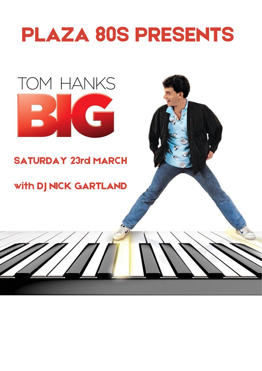 *Just Announced*

The first Plaza 80s of 2024 was a sell out &amp; we follow up with the much loved &amp; requested film, Tom Hanks’ comedy from 1988 - Big (12A) on Saturday 23rd March at 7pm.  

Tickets will go on sale Monday 5th February, at 6pm from the Box Office - £7 (Cash Only)