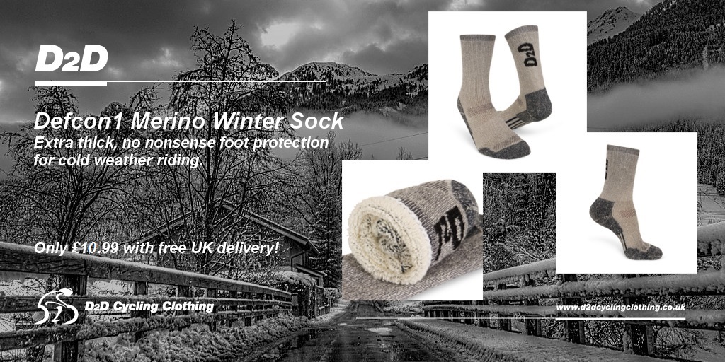 We’re pleased to say that our ultra warm Defcon1 Merino winter socks are now back in stock. Still only £10.99 and only available through our website or eBay store. Website: bit.ly/wsD2Dsocks eBay store: bit.ly/ebD2Dsocks