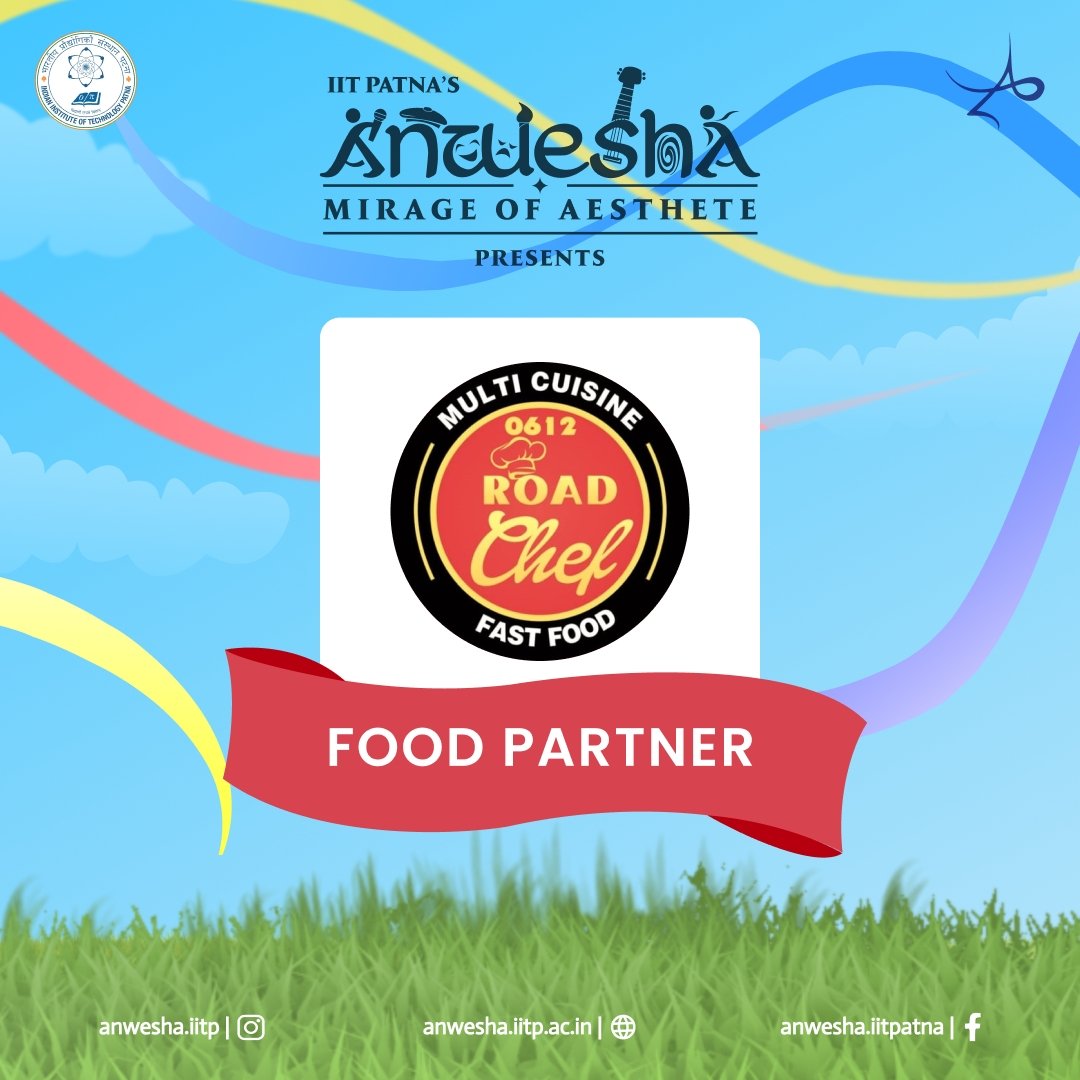 Anwesha'24 proudly presents 'Road Chef' as its 'Food Partner'.
We extend our gratitude for being a part of Anwesha.

#Anwesha #RoadChef #food #fun #AnweshaCelebrates #patna #iit #iitpatna #fest