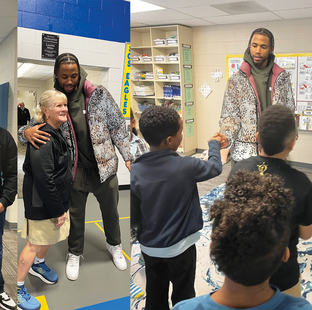 Thank you @dpeoplesjones, for a great visit! ⁠The former SCS student & current @detroitlionsnfl wide receiver came through to surprise some of his favorite teachers. He also thrilled the students. Donovan spent many years in these halls & we were thrilled to welcome him back. ⁠