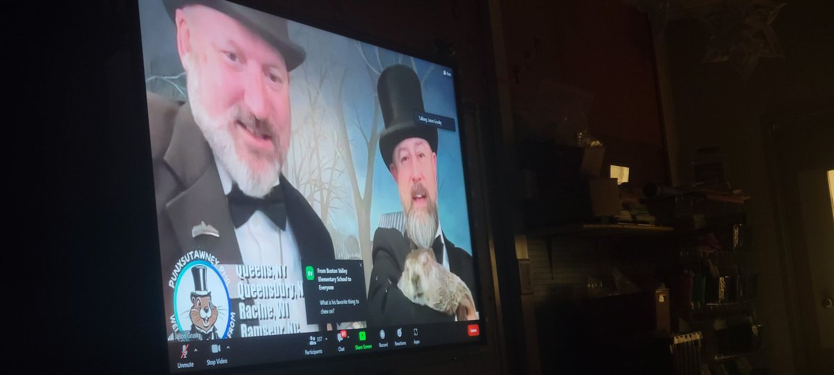 When you can't go see the groundhog in Punxsutawney, PA Groundhog Phil comes to you! #OPsharks #virtualfieldtrip #GroundhogDay #PunxsutawneyPA