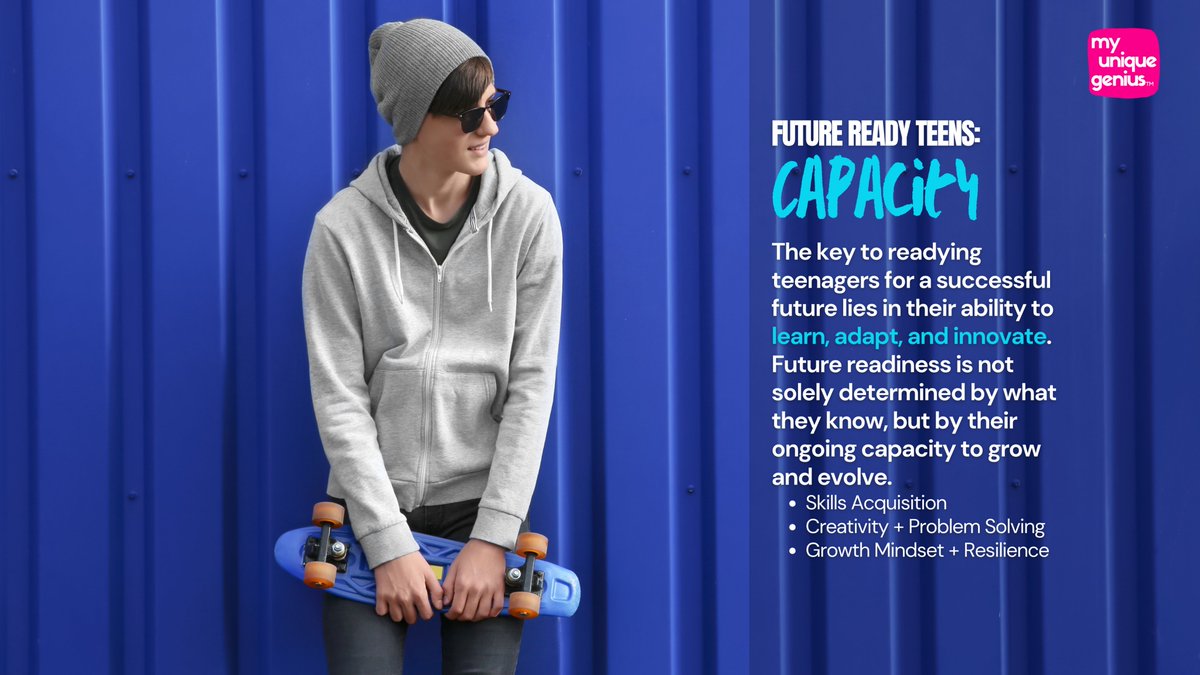 MyUniqueGenius_'s tweet photo. Capacity: A key to readying teens for the future lies in their ability to learn, adapt + innovate. Future readiness is not solely determined by what they know, but by their ongoing capacity to grow and evolve @educonphilly #educon #teens #highschool  #SEL https://t.co/X52Y5RnBNA https://t.co/59RQmRG5mc