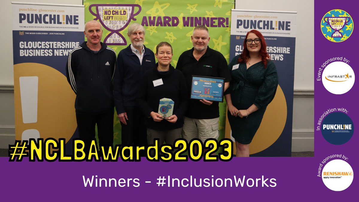 There’s some amazing work in #Cheltenham & tonight the award for unlocking the potential of all our children and young people goes to @GoalsBG as they win #InclusionWorks sponsored by our friends at @renishawplc #NCLBAwards2023