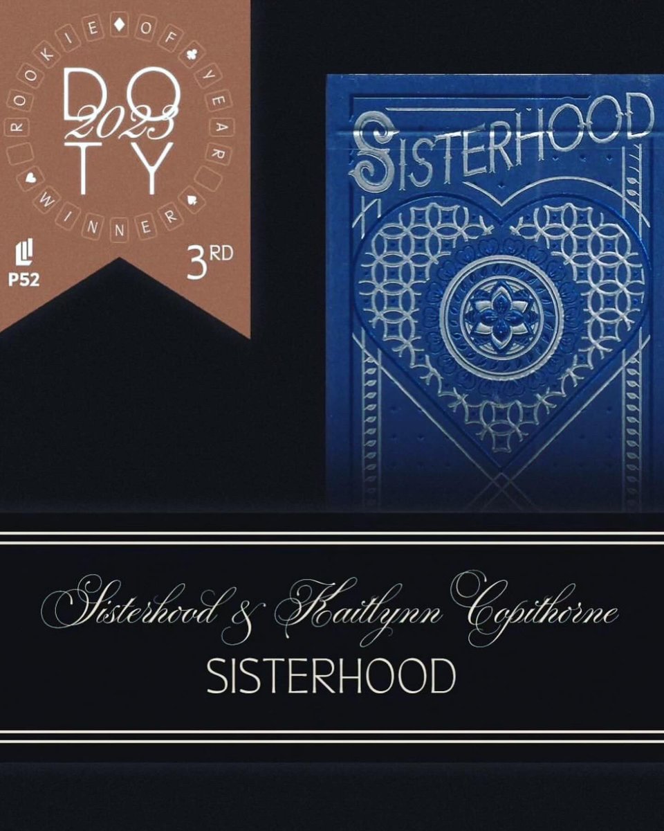 Celebrating our DOTY wins! 🥈Best Magic Deck🥉Rookie of the Year.  Grateful for the support. 🙏Huge thanks to <a href="/LeeAsherMagic/">Lee Asher</a> Riffle Shuffle, Gambler’s Warehouse <a href="/portfolio_52/">Portfolio52</a>, everyone who voted, and Team Sisterhood — Decks available now link in bio! #MagicDeck #RookieOfTheYear