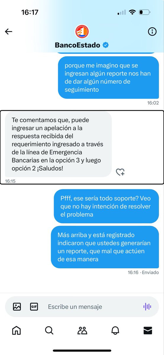 celazog's tweet photo. Es una burla @BancoEstado cuando vieron el reclamo aquí ofrecieron ayuda pero ahora me derivan un una línea telefónica, ayúdenme por favor, esto no puede quedar así me están estafando @cmfchile_ @tudia_13 @CHVNoticias @meganoticiascl @24HorasTVN @canal13 @BarchiesiDip @Camara_cl https://t.co/NlekF0UZHf