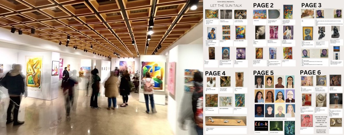 PSU_SoVA's tweet photo. @penn_state student group SoVA BIPOC had an incredible opening on Tues night. Their 2024 exhibition 𝙇𝙚𝙩 𝙏𝙝𝙚 𝙎𝙪𝙣 𝙏𝙖𝙡𝙠 features OVER 60 individual works made by #PennState undergrad &amp; grad students. You can check out their show catalog here: https://t.co/lAVfkn2tdx https://t.co/7tLniph8tI