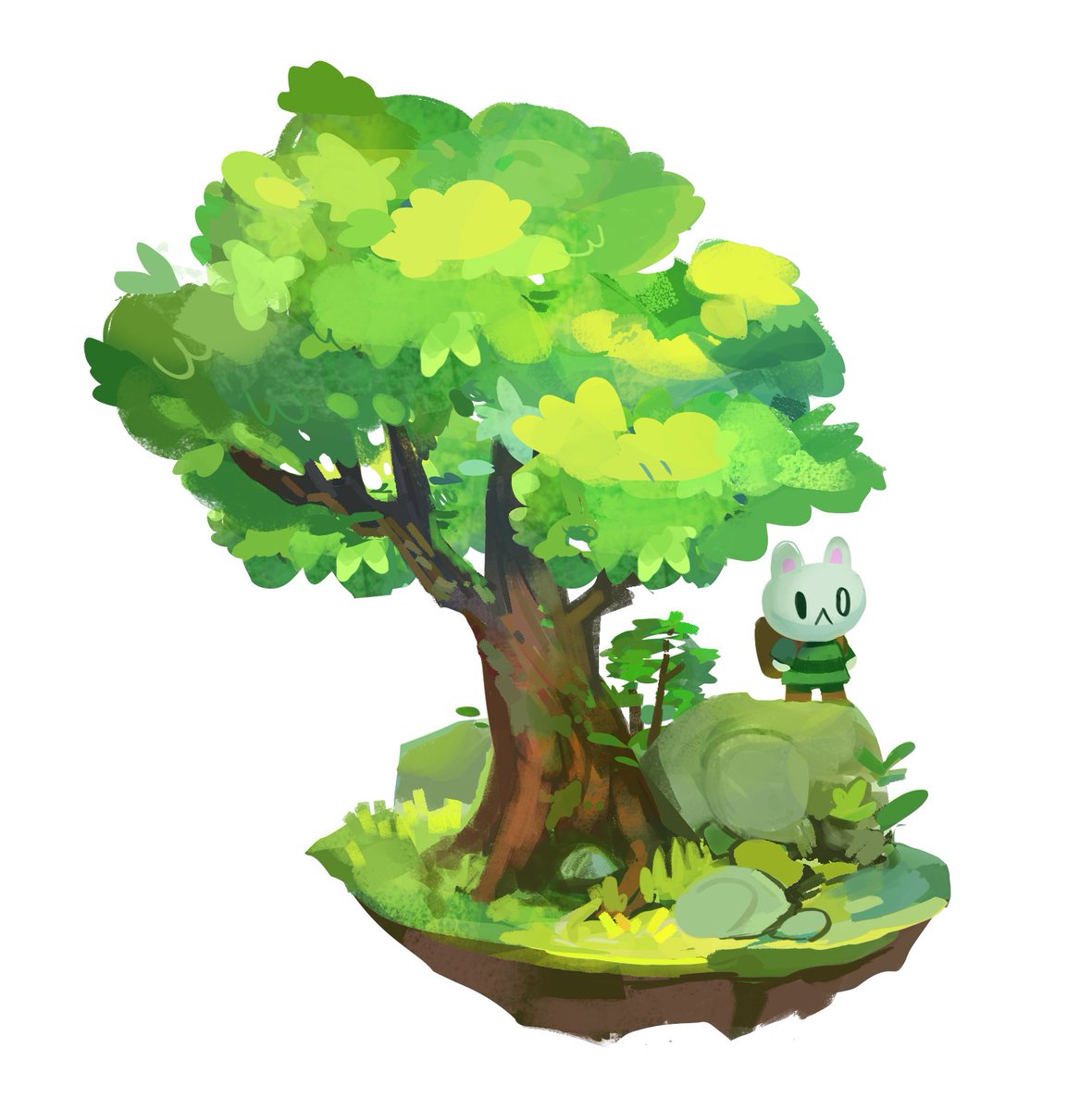 Practising painting trees, for the class Creating Stylized Game Assets taught by <a href="/ashdoodles/">Ashleigh Warner</a> 😊