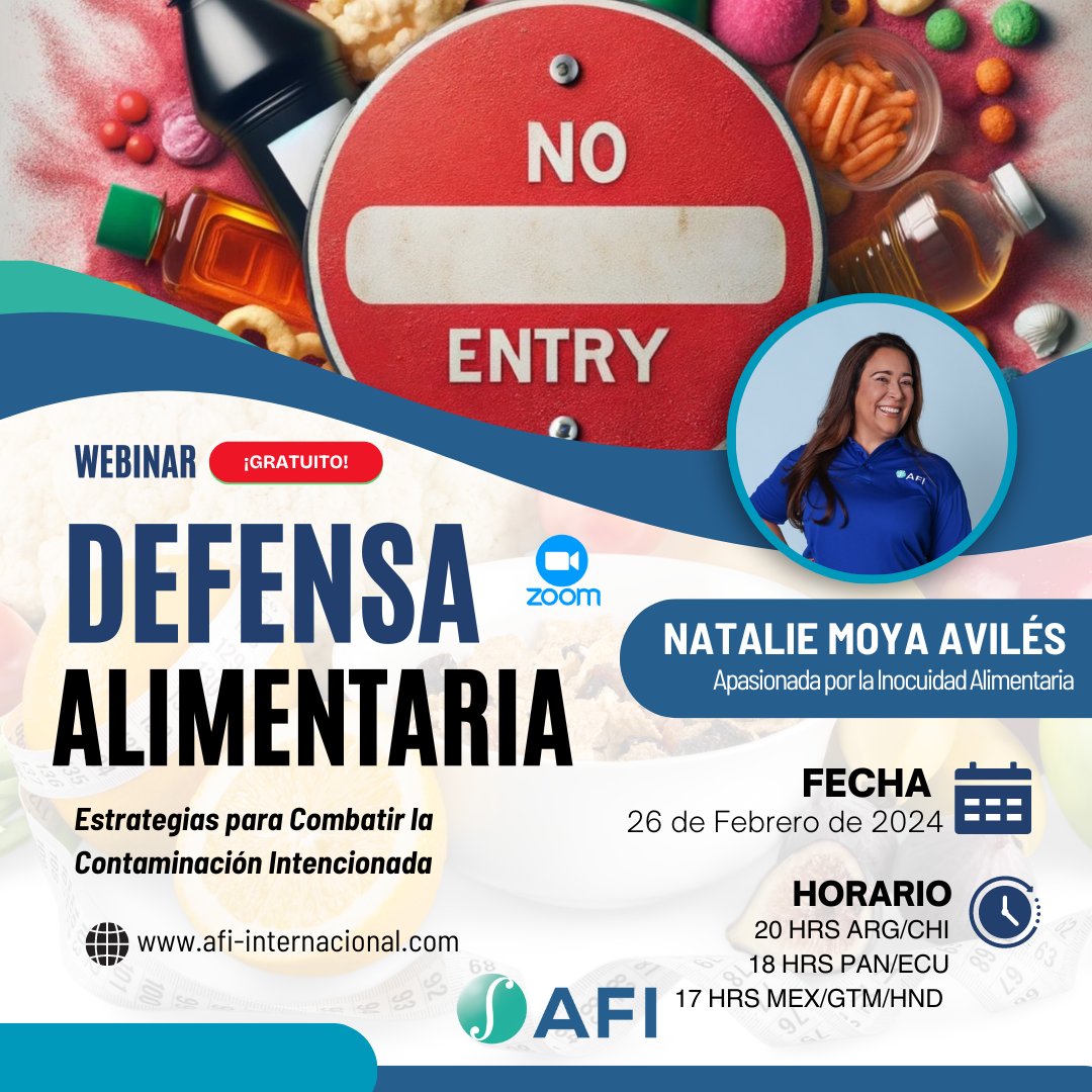 afi_int's tweet photo. 🚨🔒 Estrategias para Combatir la Contaminación Intencionada 🚨🔒

👉 Regístrate ahora haciendo clic en el siguiente enlace: https://t.co/qCGrl3WzkO

¡Te esperamos para juntos fortalecer la seguridad alimentaria en nuestra industria! 🌱💪 #InocuidadAlimentaria #Defensa https://t.co/tdMdw2FaFt