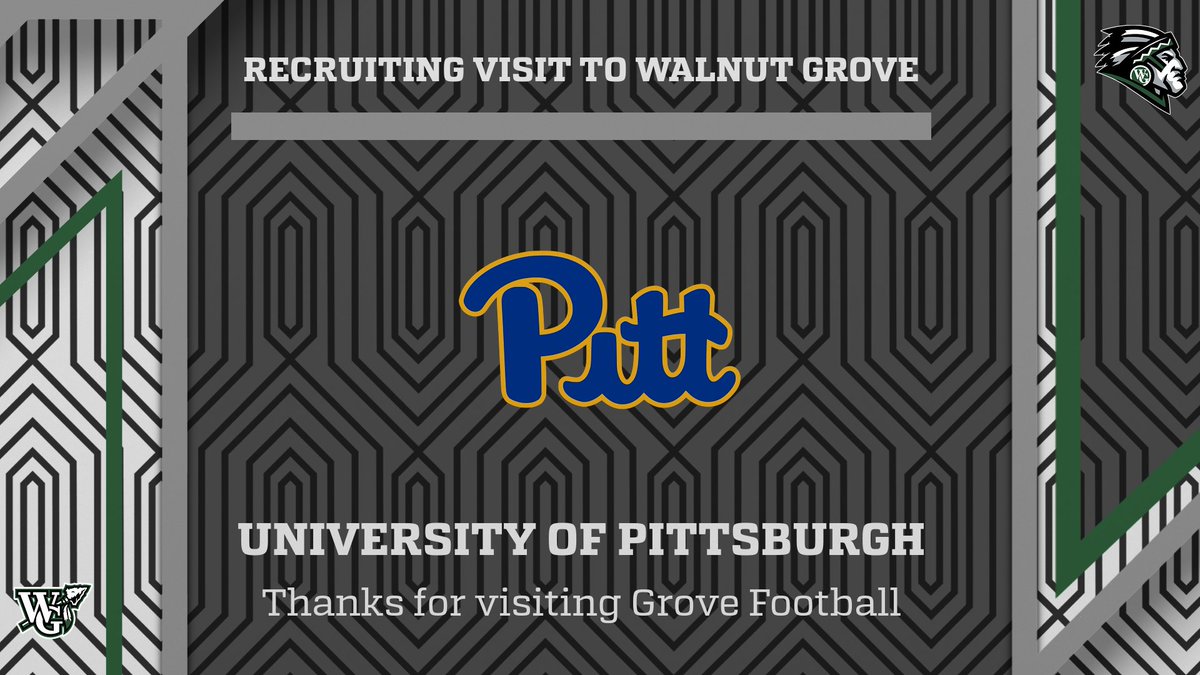 A huge thank you to @Pitt_FB and @CoachDarveau for stopping by Walnut Grove today! @coachrobandrews | #SOUL