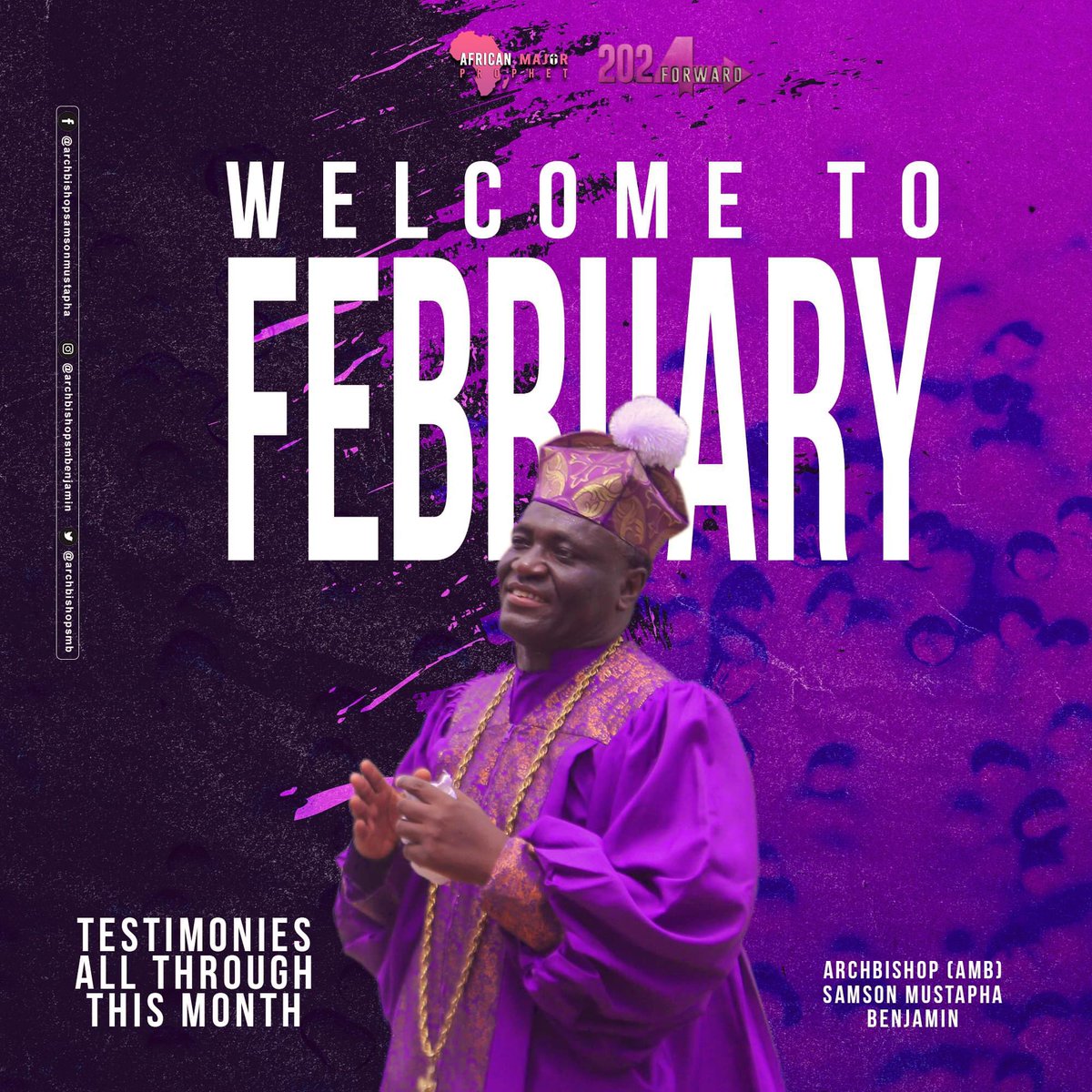 In this Month of February, it shall be testimonies all through for you in Jesus Name.
Welcome to the month of February.

#TwentyTwentyForward
#TwentyTwentyMore
#JehovahSharpSharp