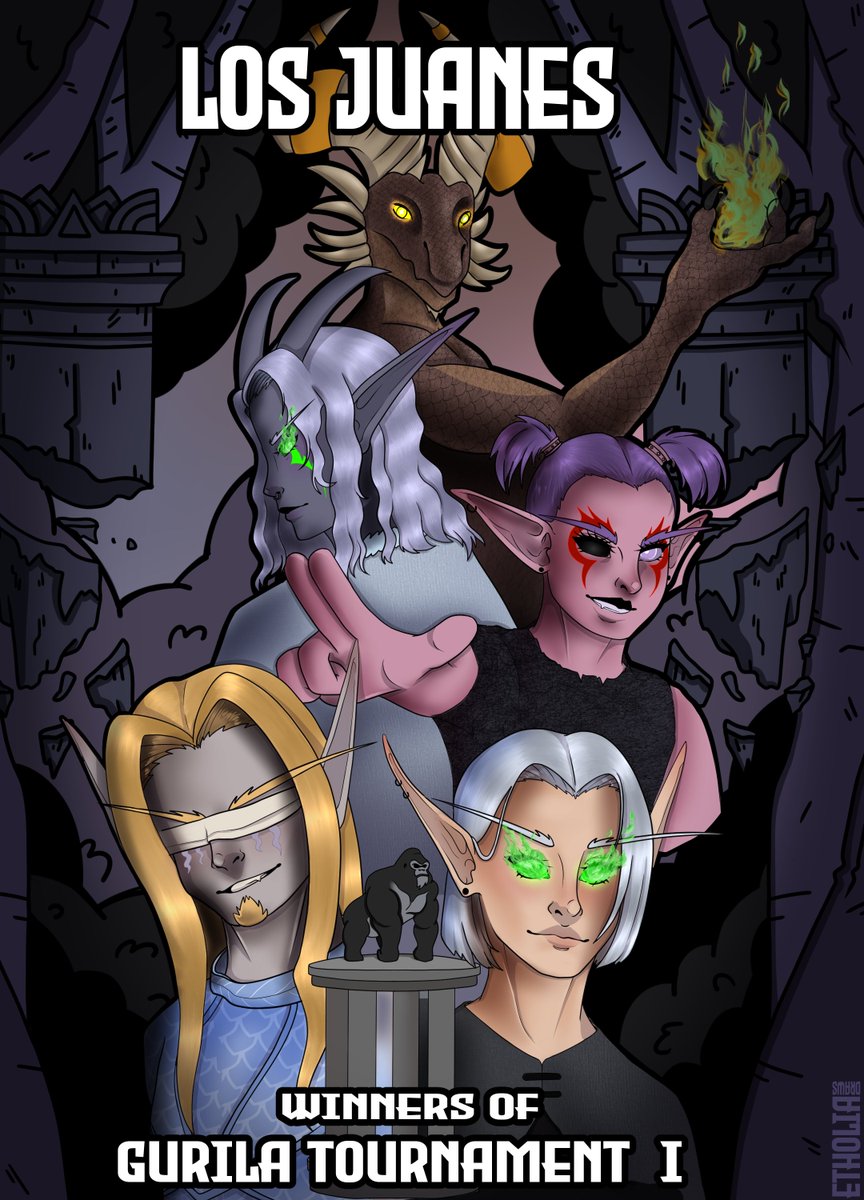 LOS JUANES, ganadores del Torneo Gurila, dibujados por <a href="/EtholiaTheClown/">Etholia</a> . 🦍🏆