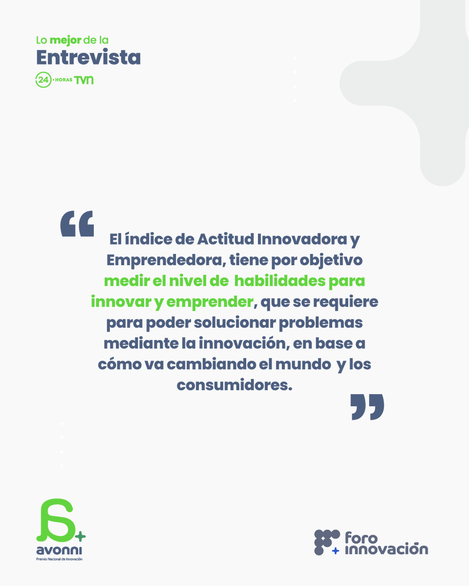 premio_avonni's tweet photo. 🌟 ¡Hola comunidad innovadora! 🚀 Queremos invitarlos a revisar lo mejor de la entrevista a nuestra Directora Ejecutiva de ForoInnovación, Francisca Martin (@FMartinC76) sobre el Índice Nacional de Actitud Innovadora y Emprendedora 💡🌐

#Innovación #InnovarSinLímites https://t.co/S0TQ4iYBxZ