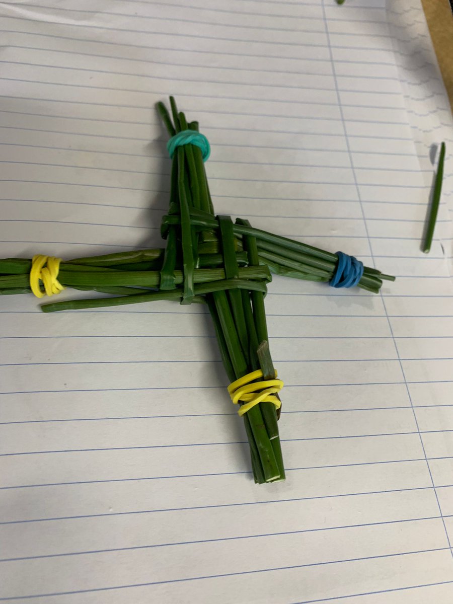 Thank you Ms. Rigby, who brought reeds back from Co. Mayo, and taught us how to make St. Brigid's Day crosses. Happy St. Brigid's Day wishes everyone. <a href="/followstannes/">St. Anne's Mixed N.S.</a> <a href="/msrigbysclass/">Ms Rigby</a>