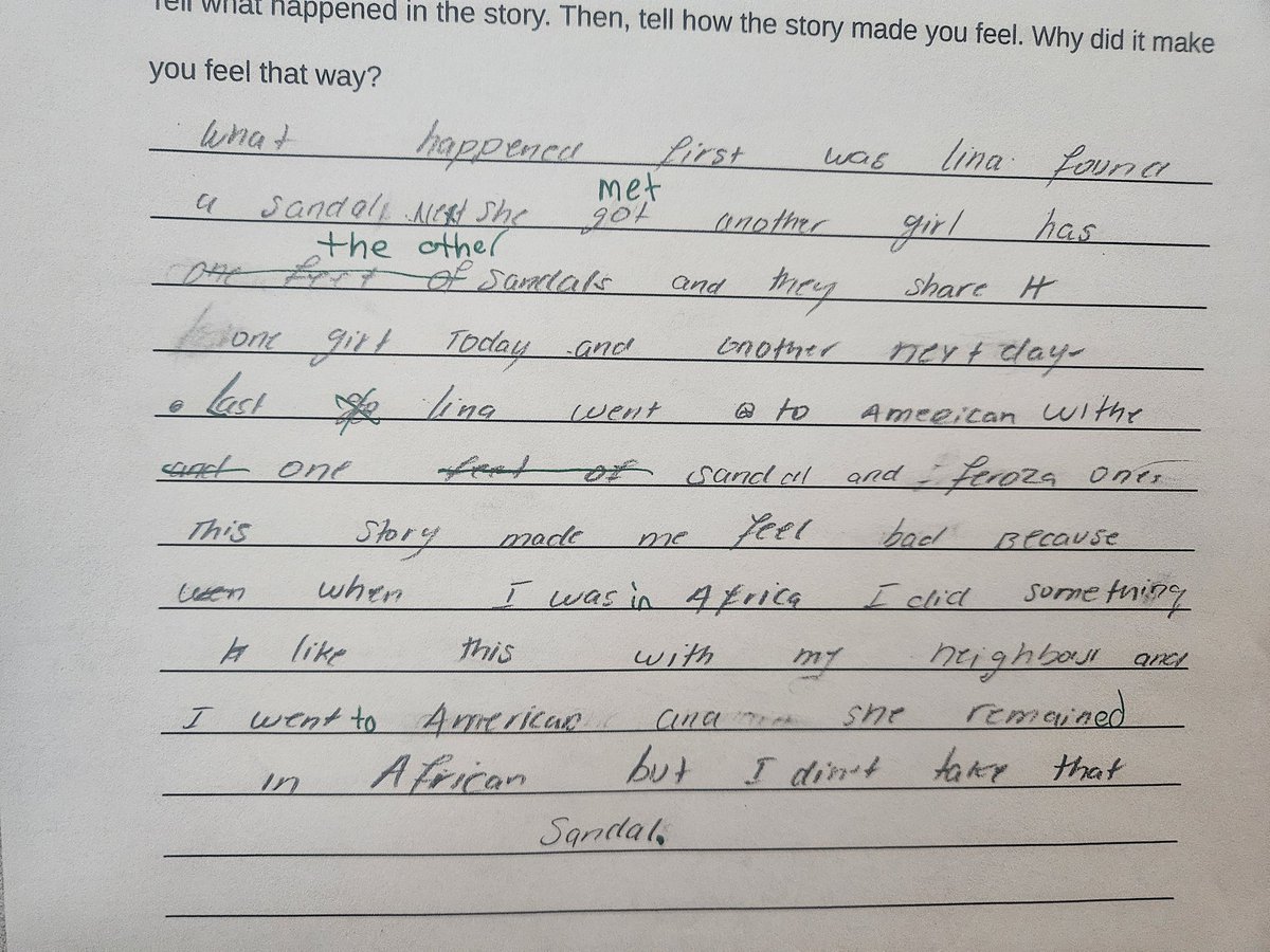 MrsCova_WES's tweet photo. Today, my ESL 2 classes read "Two Sandals, Four Feet." We used Clarifying Bookmarks with round robin to check understanding throughout the story. Students had to summarize the story and make a connection. They did a great job and seemed to really enjoy class today! @GEOIntHS https://t.co/Kilx6u95FP
