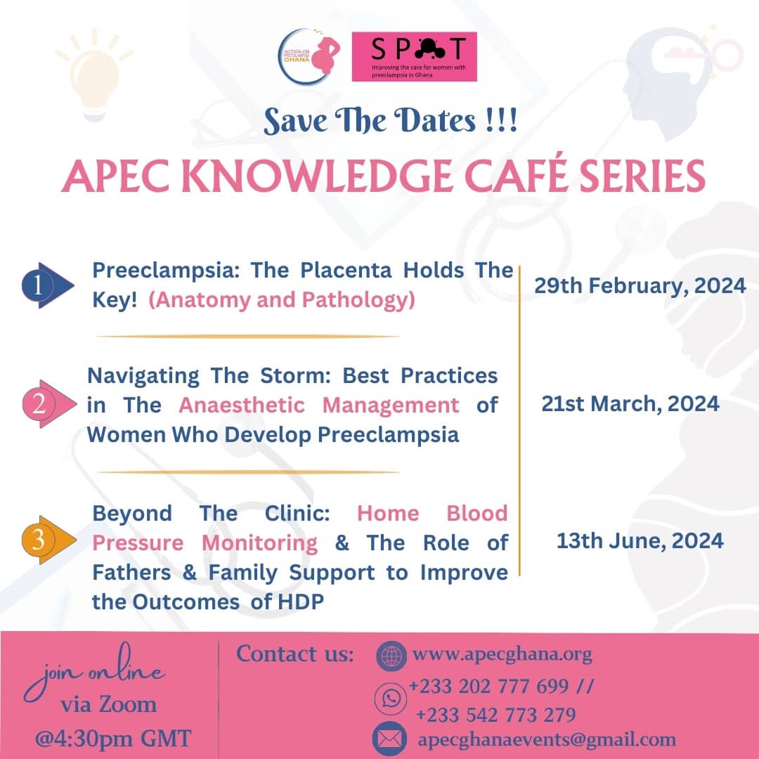 #KCS2024
Welcome February🤗 - the chocolate🍫 and love❤️ month. 

What better way for us to show love, than to save the precious lives of mothers and babies.
APEC Ghana officially resumes and we are 'kicking off' with the APEC Knowledge Café Series🥳. 

Save the Dates!