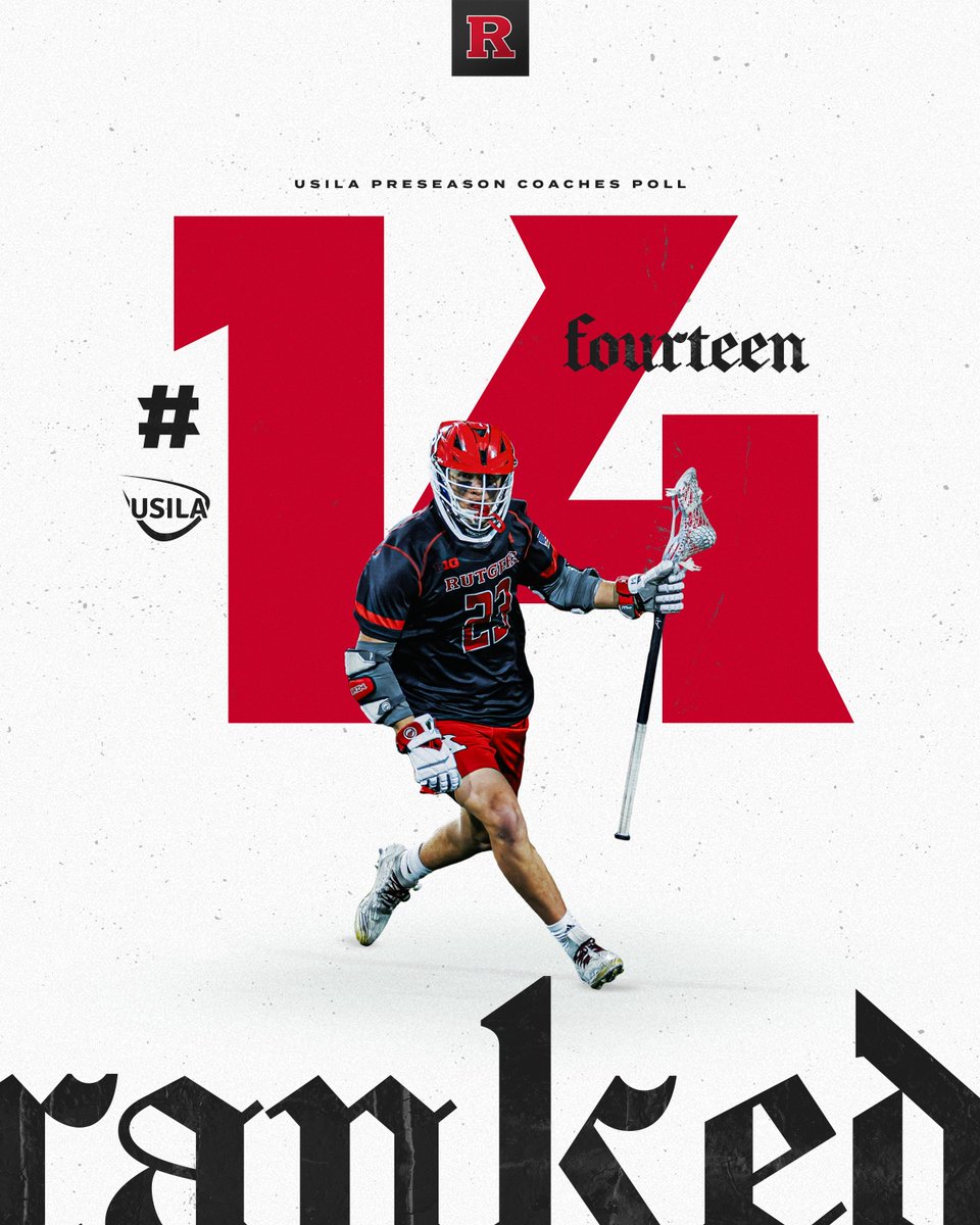 RUmlax's tweet photo. #RUMLax is ranked No. 14 in the nation in the Preseason @USILA_Lax Coaches Poll!

RU is ranked in the top-15 of all preseason polls ahead of Saturday's season opener against Lehigh, who is receiving votes in the Coaches Poll https://t.co/CivYOJ55kG