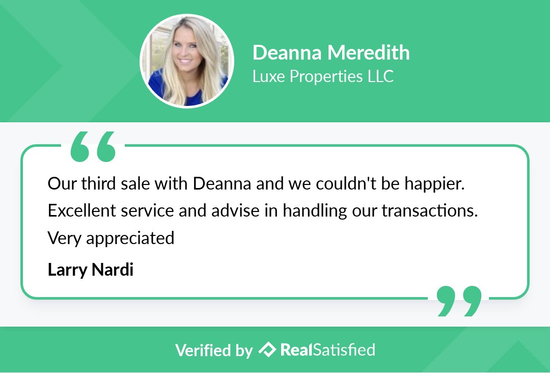 deannameredith's tweet photo. Who wouldn’t be honored by a recommendation like this? https://t.co/8m3sAfpDdA via @realsatisfied https://t.co/5L1tzqObzu