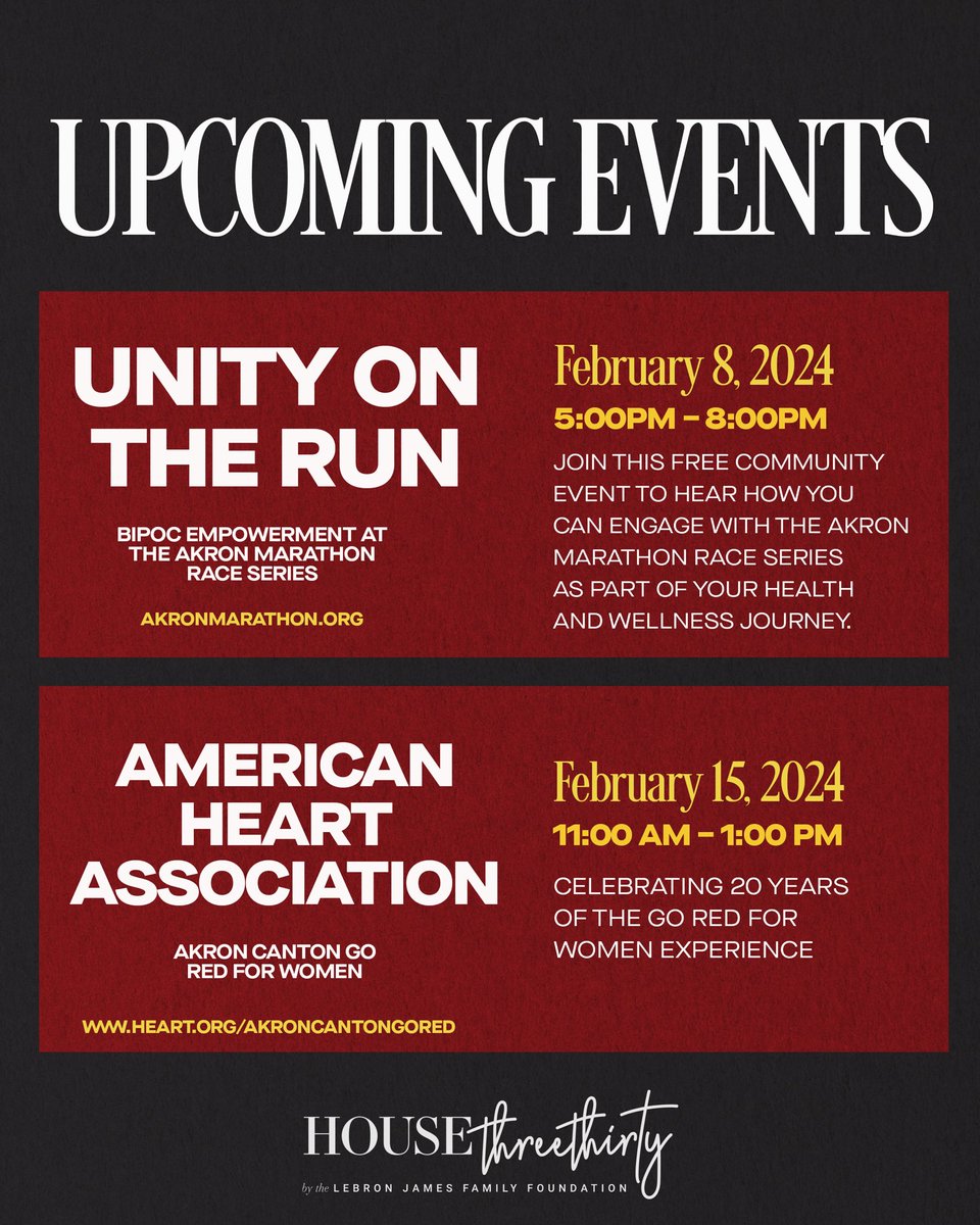 February fever is hitting House Three Thirty!🌟 Brace yourselves for a lineup of community events that will make your heart skip a beat. Akron, be sure to stay tuned for more upcoming events all month long!