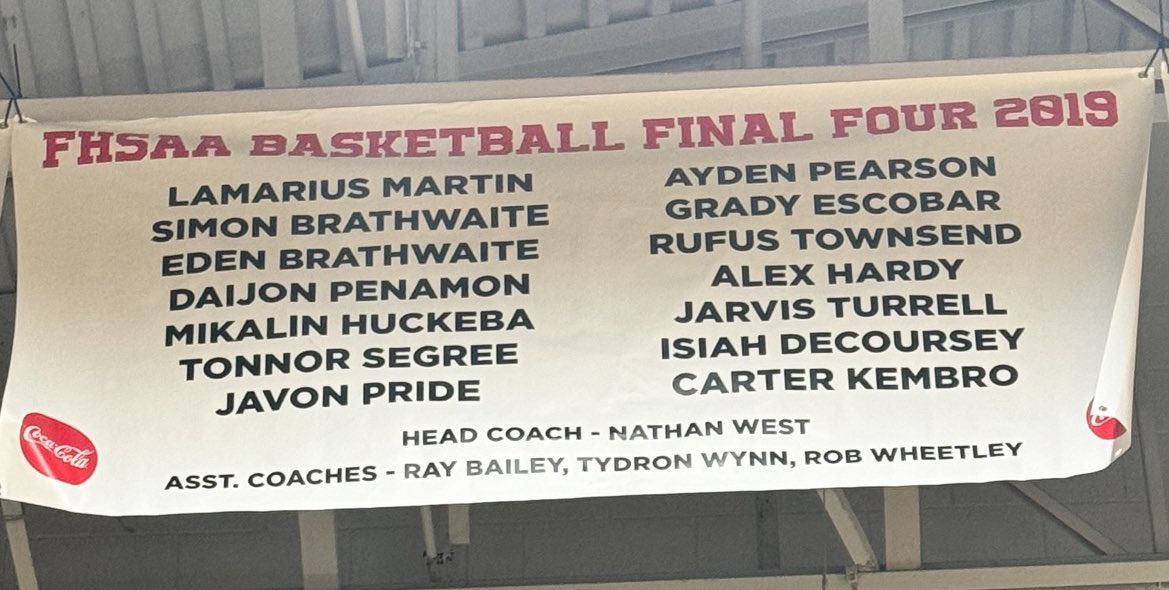 Took 5 years, but they finally got our banner up! What a special group of guys! All bought in to the process of hard work and commitment! Work like someone is working harder than you.. #RollSeahawks 🦅 🏀