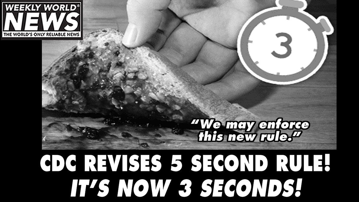 'Those 2 seconds make all the difference in the world.  And the bad bacteria know it.'

#cdc #fivesecondrule #threesecondrule #eating #food #revised #seconds