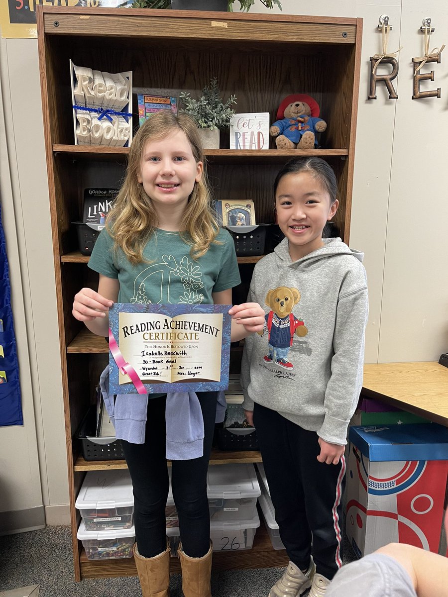 Congratulations, Isabelle and Aimee, for reaching your 30-Book Goal! 📚❤️ @wesDCSD