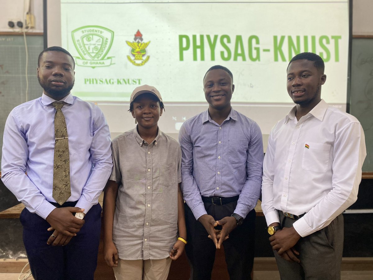 NebedonGloria's tweet photo. It was a pleasure to host the first seminar for PHYSAG - KNUST on the theme publicity and social media engagement #physag ,#hosting ,#masterofceremonies https://t.co/qCvheOKl6s