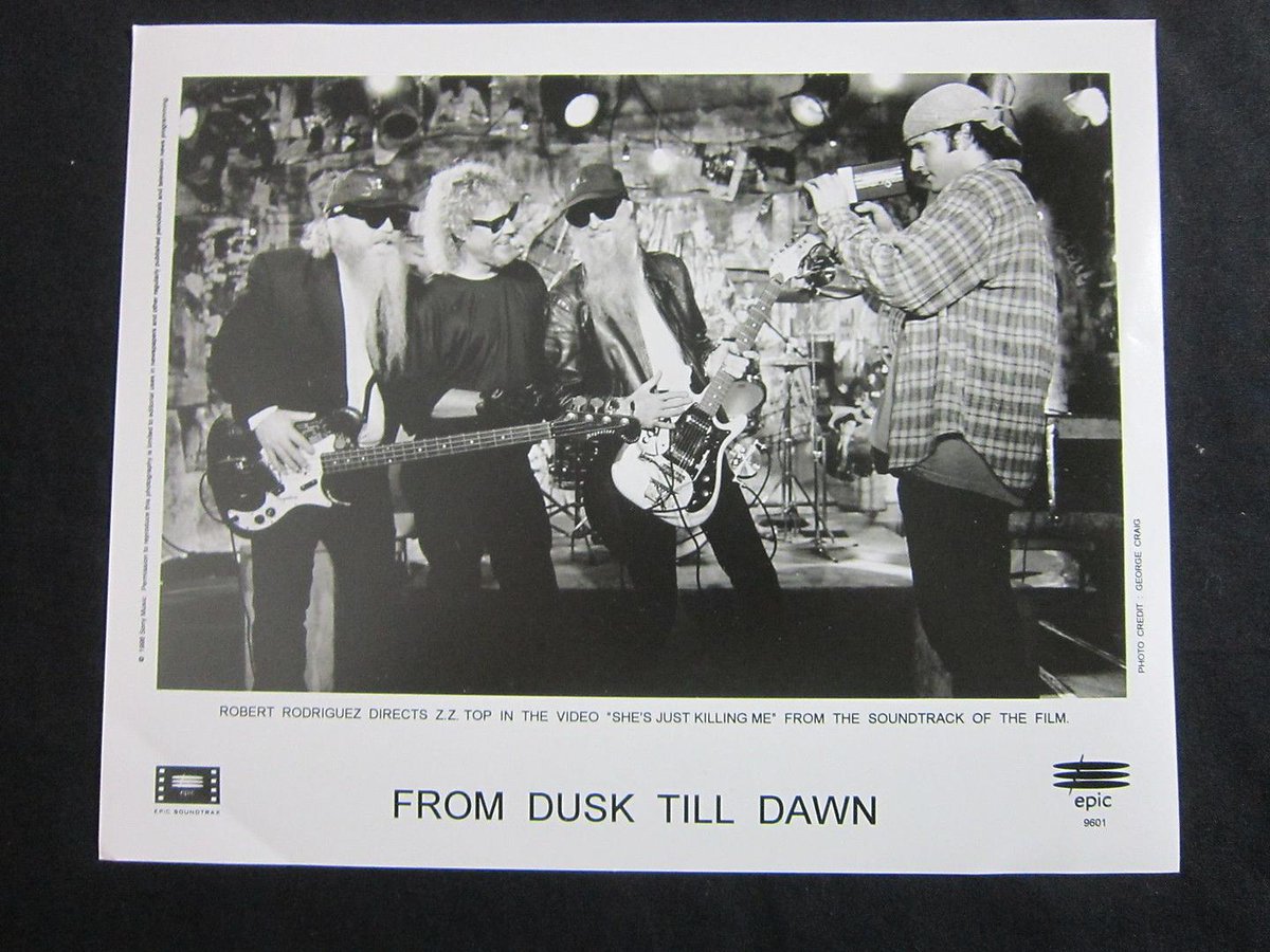 #TBT 1996 Behind the scenes photo of @ZZTop's music video 'She's Just Killing Me' I directed for From Dusk Till Dawn!