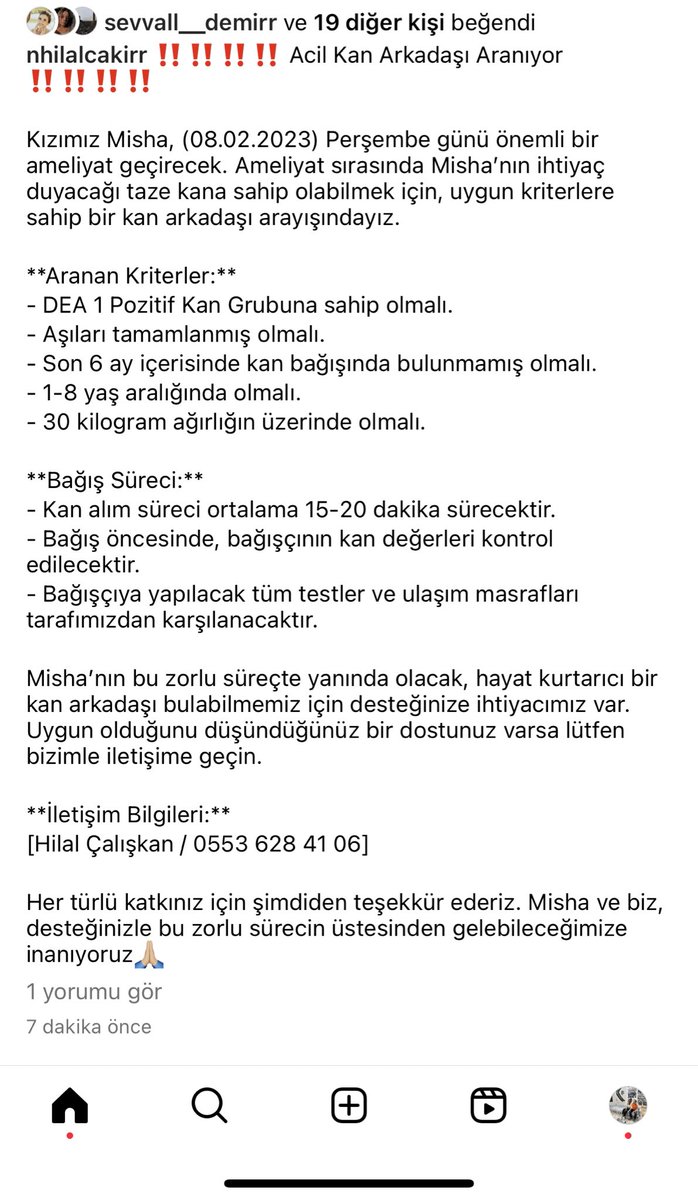 KAN ARKADAŞI ARIYORUZ ‼️