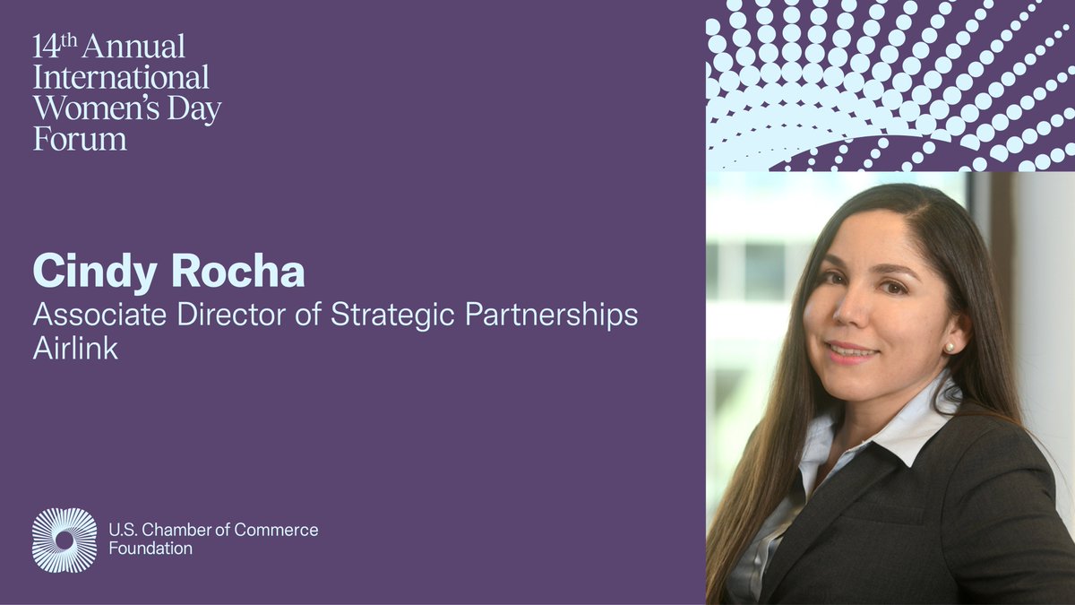 @BMMatBronsworld @AirXeo @Airversity107 .@cindyrocha, associate director of strategic partnerships at @AirlinkFlight, will share how to ensure the safety and security of women and girls in times of global conflict. Register now: uscc.foundation/3RH0Nan #IWDForum