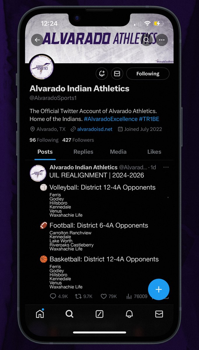🟣🏹 2024-2026: UIL REALIGNMENTS  🏹🟣

We still have business to take care of this year; but here's a look at the next two years of District Competition! Go Indians!

#AlvaradoExcellence #TR1BE