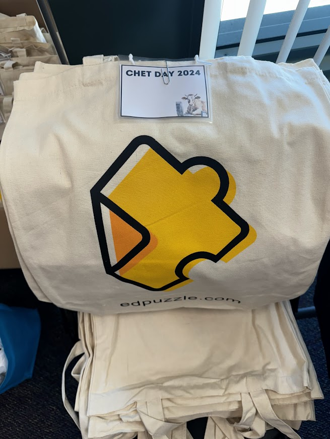 When you ask, <a href="/edpuzzle/">Edpuzzle</a> definitely delivers! All our #ChETDay (Chino ed tech) conference attendees were able to go home with Edpuzzle canvas bags, an often requested item! Thank you for your generous donation to support educators in Chino Valley USD!