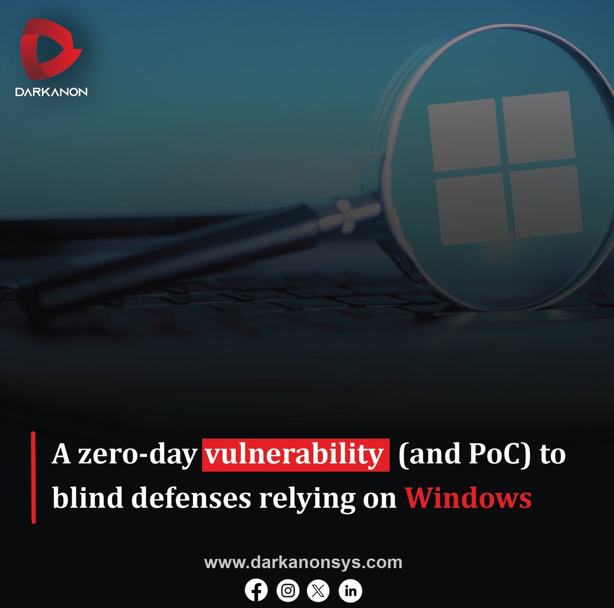 For security consultancies visit: darkanonsys.com

Or contact us via:  contactus@darkanonsys.com
 
#FuzzerDevelopment #RPCInterface #VulnerabilityScanning #MS_EVEN #Florian #ElfrRegisterEventSourceW #APIDiscovery #ProofOfConcept #RPCProtocol #EventLog #SecurityResearch