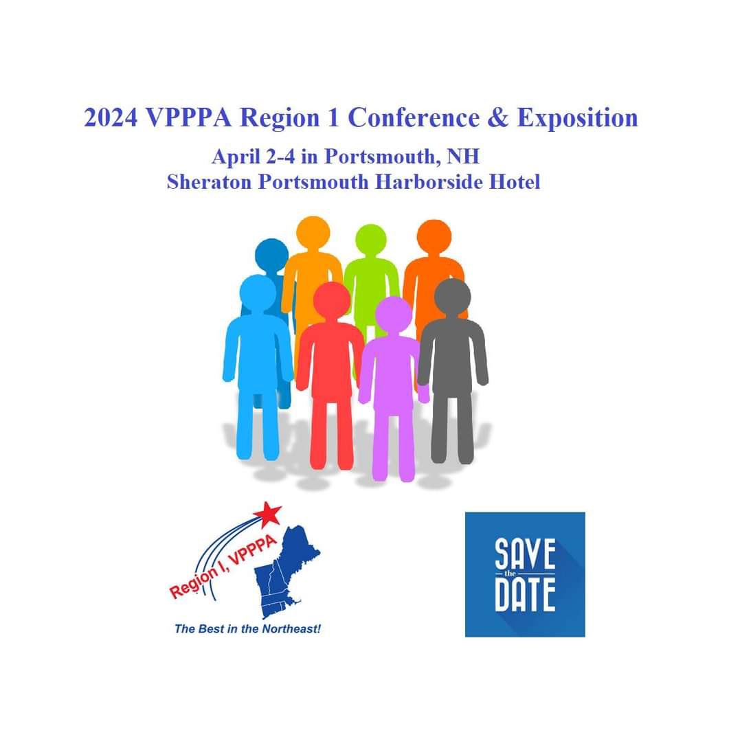 1Vpppa's tweet photo. The Region 1 New England VPPPA Board is hosting a Conference and Exposition on April 2nd to April 4th, for all the VPPPA member sites. The event will be held at the Sheraton Portsmouth Harborside Hotel, in Portsmouth, NH.

Registration is available at: 

https://t.co/qXVKKwquNQ https://t.co/rtvk35ogp6
