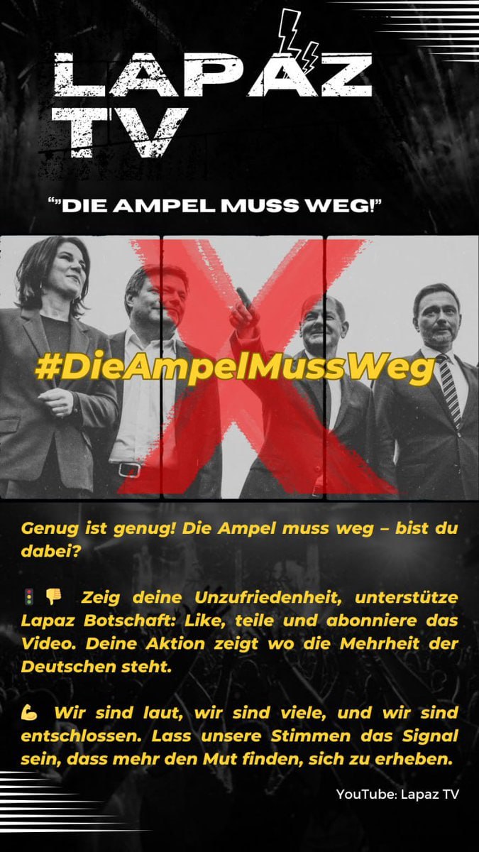 lapazmusik's tweet photo. Die Ampel muss weg!

https://t.co/QD1RzsEn1B

@unblogd @DigitalerC @SonguelSunny @snicklink @COMPACTMagazin https://t.co/Sp6b7cjFdX