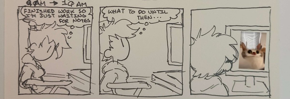 9am: My free time. #hourlycomicday2024 #hourlycomicday