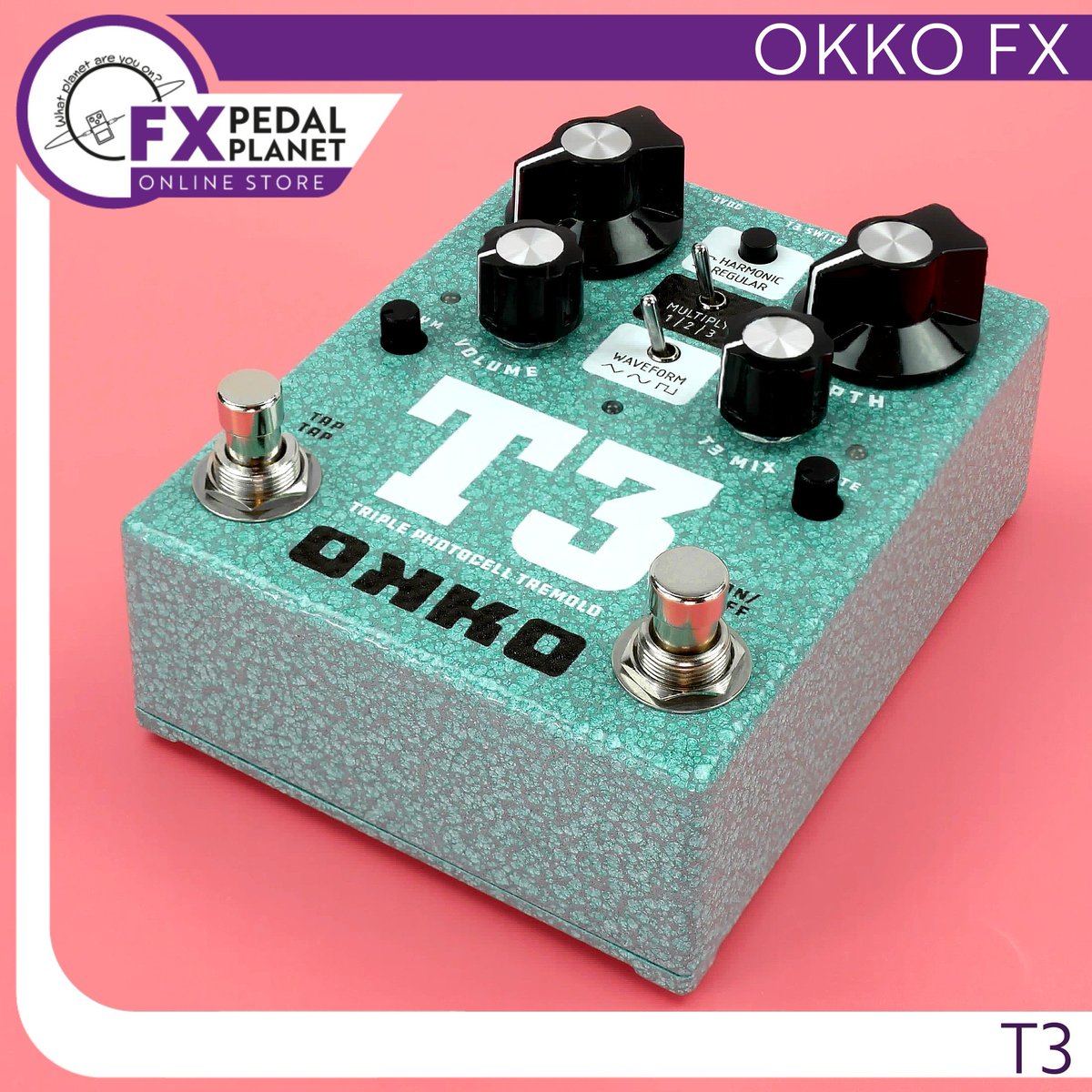 The OKKO FX T3 stands out as a meticulously crafted tremolo pedal, boasting a rich array of features that deliver exceptional sound quality and remarkable versatility.

#FXPedalPlanetOnlineStore #okkofx #t3 #tremolo #harmonictremolo #effectspedal 
#GuitarEffects #VersatilePedals