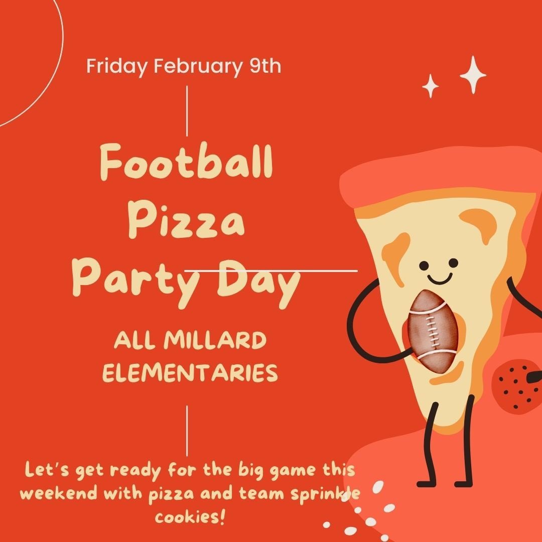 Millard Food Service (@mpsschoollunch) on Twitter photo Are we ready for some football? elementary buildings will have a lunch pizza party (Friday 2/9 ) complete w/ Chiefs & 49ers sprinkle cookies! Which team cookie will be more popular? Can our schools predict the winner of this years game?!
<a href="/MillardPS/">Millard Public Schools</a> <a href="/sodexoUSA/">Sodexo USA, Inc.</a> #MPSschoollunch Are we ready for some football? elementary buildings will have a lunch pizza party (Friday 2/9 ) complete w/ Chiefs & 49ers sprinkle cookies! Which team cookie will be more popular? Can our schools predict the winner of this years game?!
<a href="/MillardPS/">Millard Public Schools</a> <a href="/sodexoUSA/">Sodexo USA, Inc.</a> #MPSschoollunch