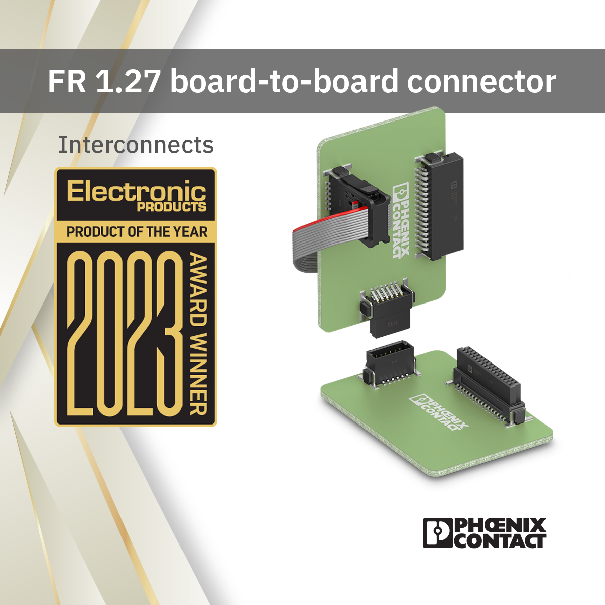 Phoenix Contact is excited to announce that our FR 1.27 board-to-board connector has won the Electronic Products 2023 Product of the Year in the Interconnects category! 🥳🏆 You can see the full list of winners here: electronicproducts.com/electronic-pro… #interconnect #productoftheyear