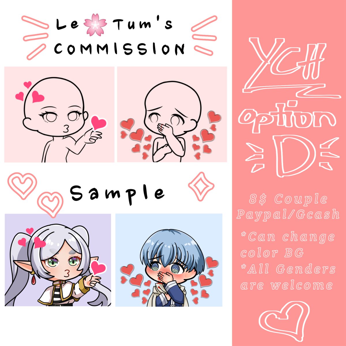 LETum1998's tweet photo. Dropping my new Ych for Vday 🌸 YCH Option D
This is inspired from Freiren 🌸
Feel free to message me if u r interested (⁠≧⁠▽⁠≦⁠)
#YCH #chibiart #valentinesYCH #CHIBIYCH #commissionsopen https://t.co/V93hhtTlY0