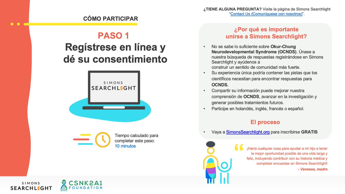csnk2a1org's tweet image. #ShineYourSearchlight✨ Not enough is known about Okur-Chung
Neurodevelopmental Syndrome (OCNDS). Join our search for answers by signing up for #SimonsSearchlight and help us grow our community in 2024. Go to SimonsSearchlight.org to sign up for FREE! #OCNDS #CSNK2A1