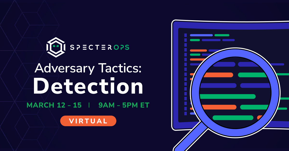 Our upcoming VIRTUAL Adversary Tactics: Detection training will enable you to build robust detections, starting with the why and going all the way to the technical implementation of detecting threat actor activity.

Register 👉 ghst.ly/SOCON24DTNtw