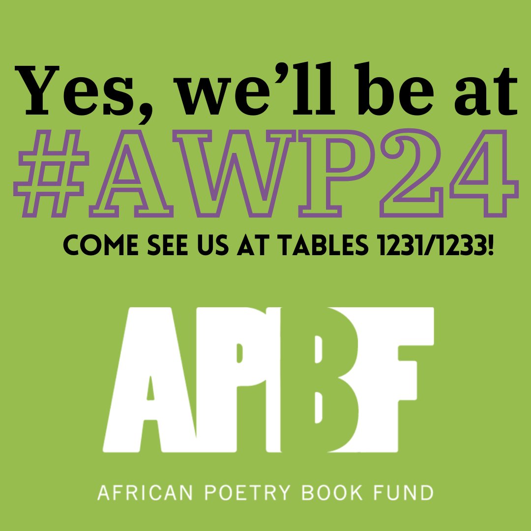 Who'll be at AWP next week? We're looking forward to some great events featuring APBF authors and editors...stay tuned! #africanpoetrybookfund #apbf #awp24