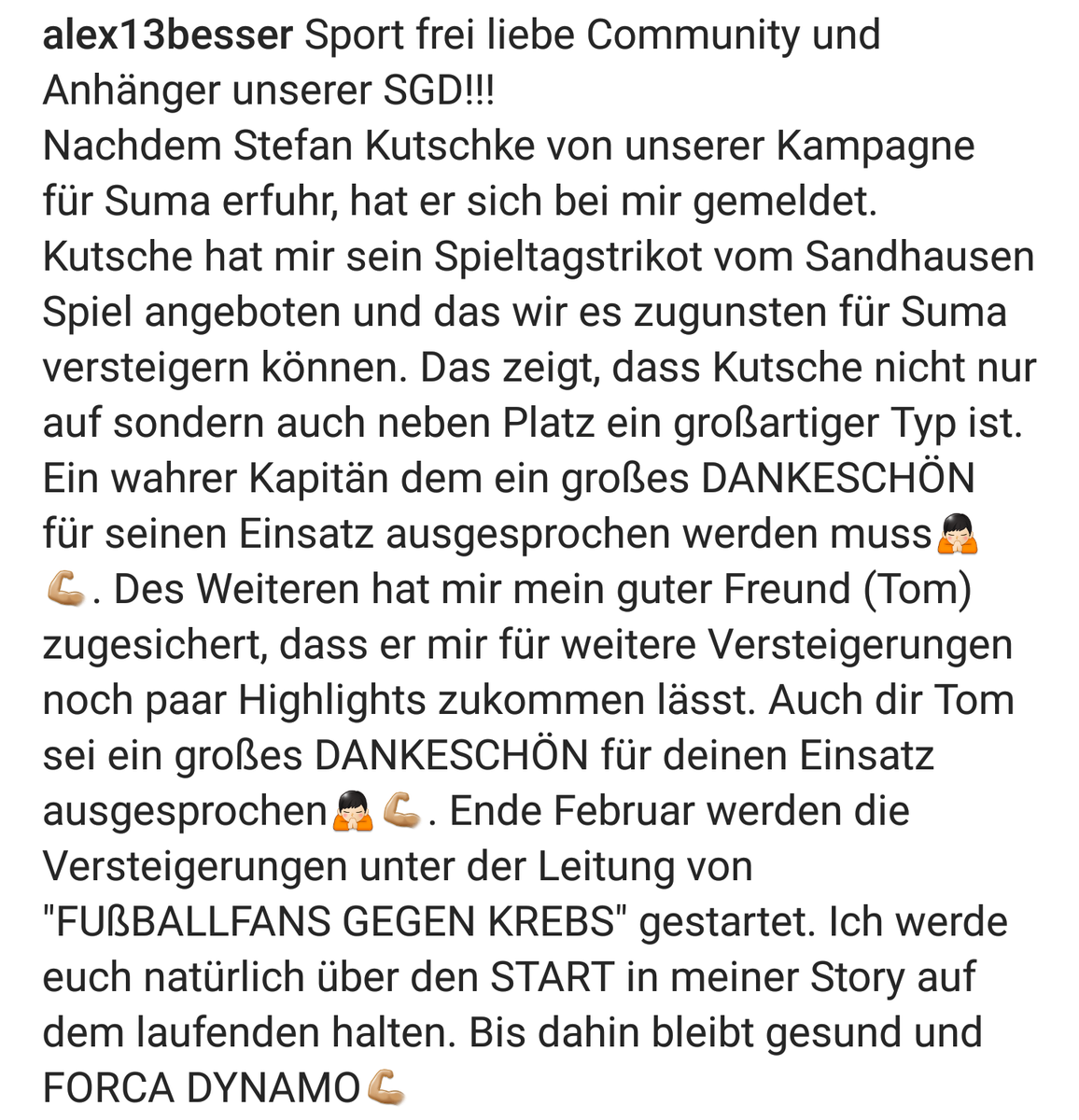 FreitalonTour's tweet photo. Vielen Dank Kutsche fürs Unterstützen unserer Kampagne..Gemeinsan helfen..Gemeinsam für Suma. Näheres im Text #sgd1953 #ftlot #eastsidedresden #fußballfansgegenkrebs #alexbesser #fanprojektdresden #suma https://t.co/gT19FvOG22