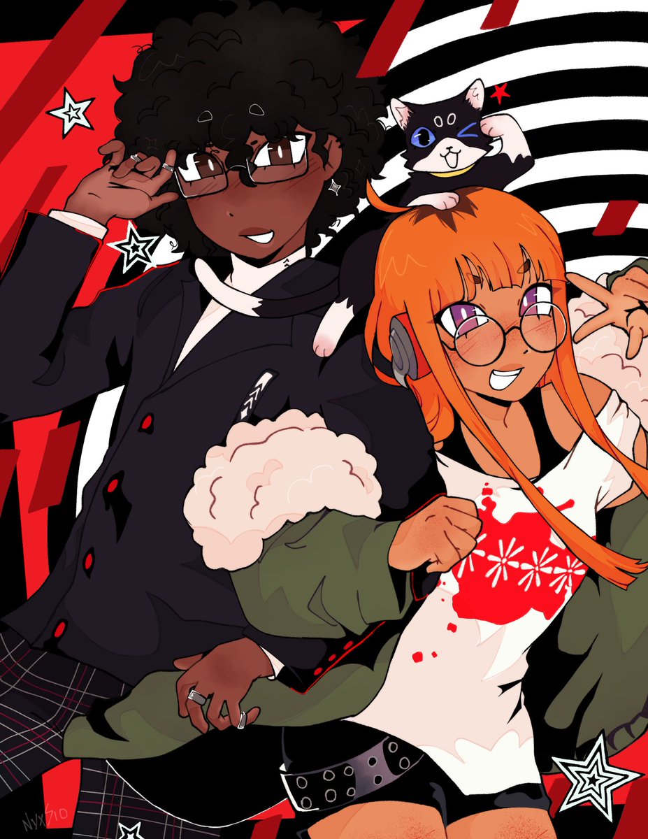 Nyxsio's tweet photo. Happy #BlackHistoryMonth  !! Im a blk soulaan nonbinary lesbian who basically draws whateva :33 https://t.co/GIjAIuGzEL
