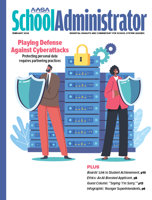 Also live today (yes, I've been in overdrive!) is the February issue of #AASAmag, which I planned. The topic is cybersecurity and data privacy. Lots to learn here for superintendents and district leaders. Will share more in coming days! aasa.org/publications/p… @AASAHQ