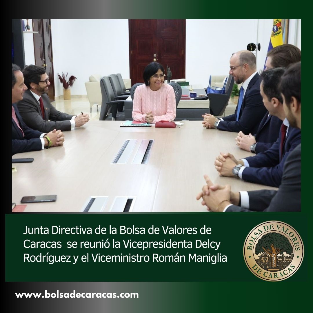 La Junta Directiva de la Bolsa de Valores de Caracas, se reunió con la Vicepresidenta Delcy Rodríguez, este jueves.

👉  bit.ly/48W9fIF