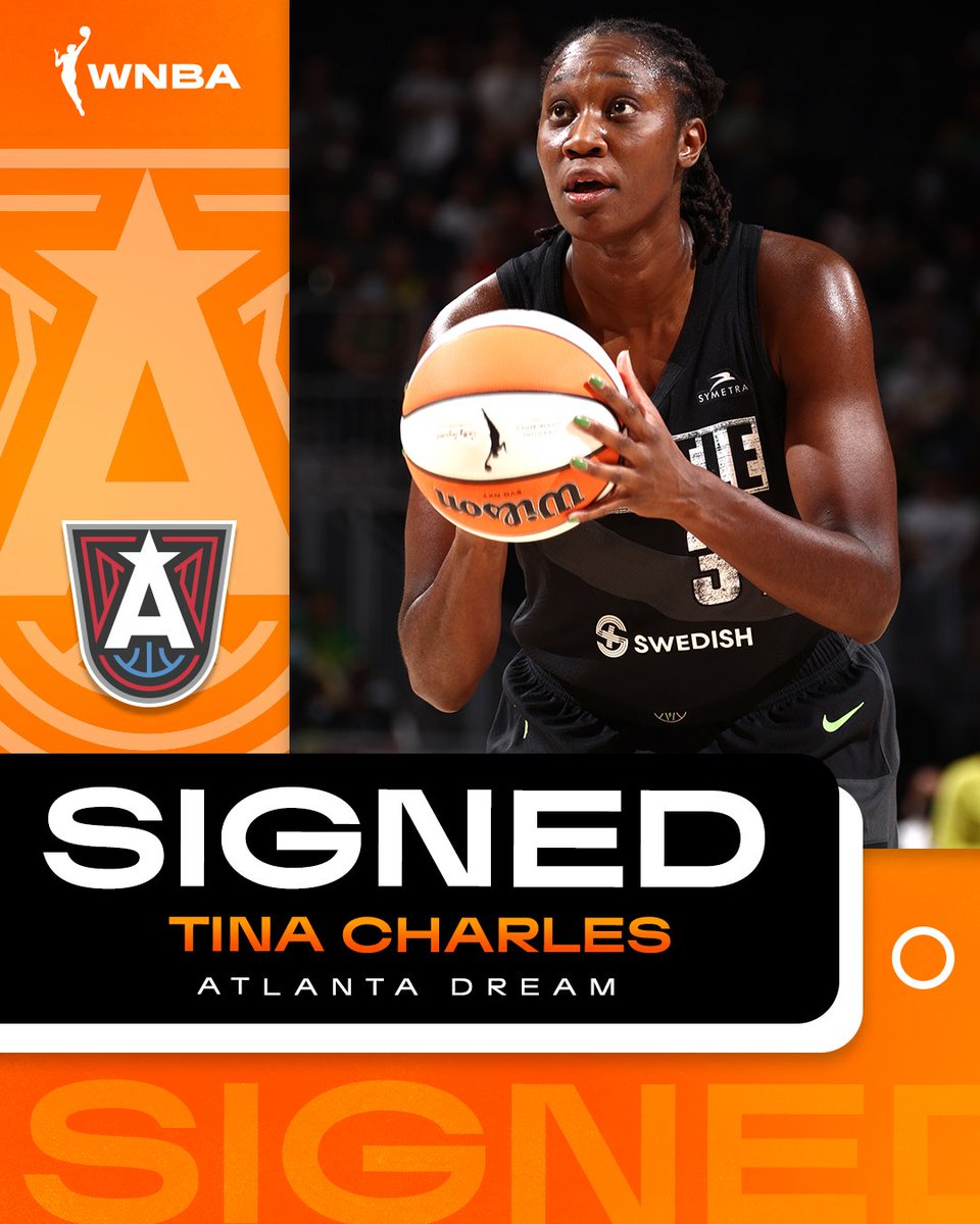 🚨 SIGNED 🚨

The @AtlantaDream have signed 2012 MVP, 8x WNBA All-Star, 4x Rebounding Champion and 2x Scoring Champ, Tina Charles

#WNBAFreeAgency