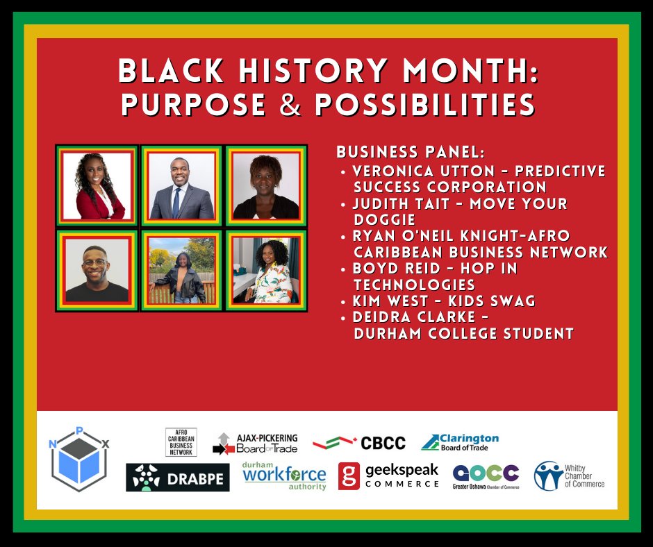 APBoardofTrade's tweet photo. Join us tomorrow at this exciting joint chamber initiative, the 4th annual #BlackHistoryMonth Event.
Together, we are celebrating the contribution of Black businesses in Durham. Pausing to honour #BlackHistory and embracing our future through purpose and possibilities
#APBOT #BHM https://t.co/bL8yJ2BRB7