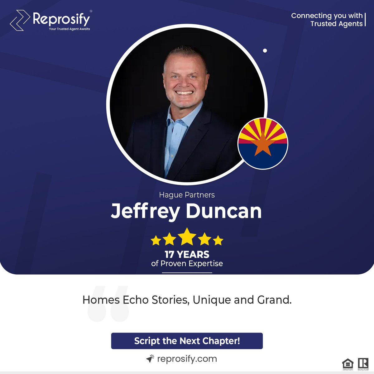 Embrace elegance in Arizona with Jeffrey Duncan - elevate your lifestyle, connect today!

👤agents.reprosify.com/jeffrey-duncan

#Reprosify #AgentsReprosify #HaguePartners #JeffreyDuncan #realestate #realtor #realestateagent #Broker #Arizonarealestate #Scottsdalerealestate