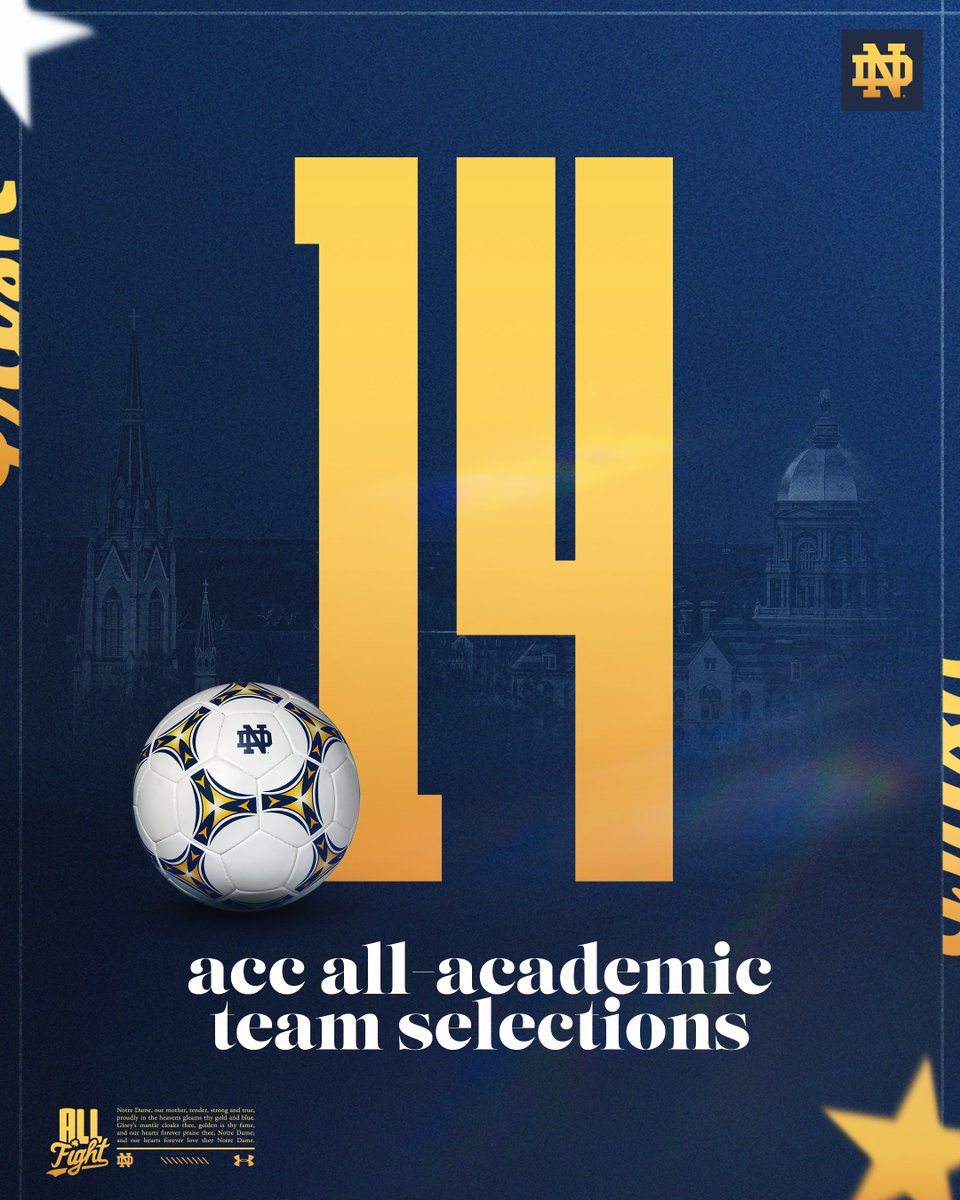 1️⃣4️⃣ ACC All-Academic Team Members Congrats to all 14 of our guys who were honored for their play on and off the field today by the ACC! #GoIrish☘️